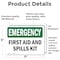 Signmission First Aid And Spills Kit, 7 in W x Rectangle, Vinyl Decal OS-2PACK-EM-D-57-L-10367 - alternate 5